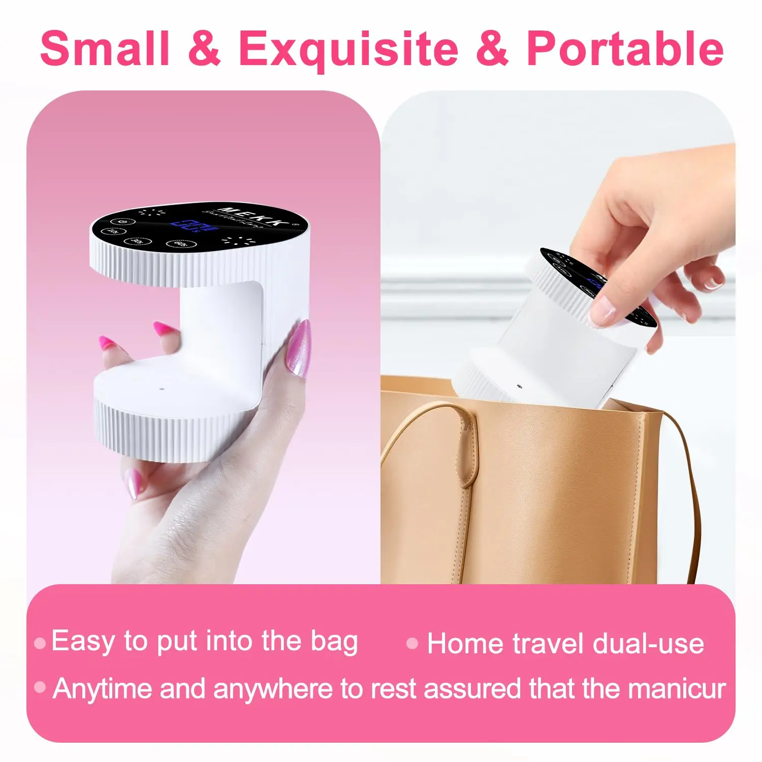 مصباح أظافر CordlMini UV LED بقدرة 24 وات قابل لإعادة الشحن مع تحكم باللمس ومستشعر تلقائي، مصباح جل محمول للمنزل والصالون