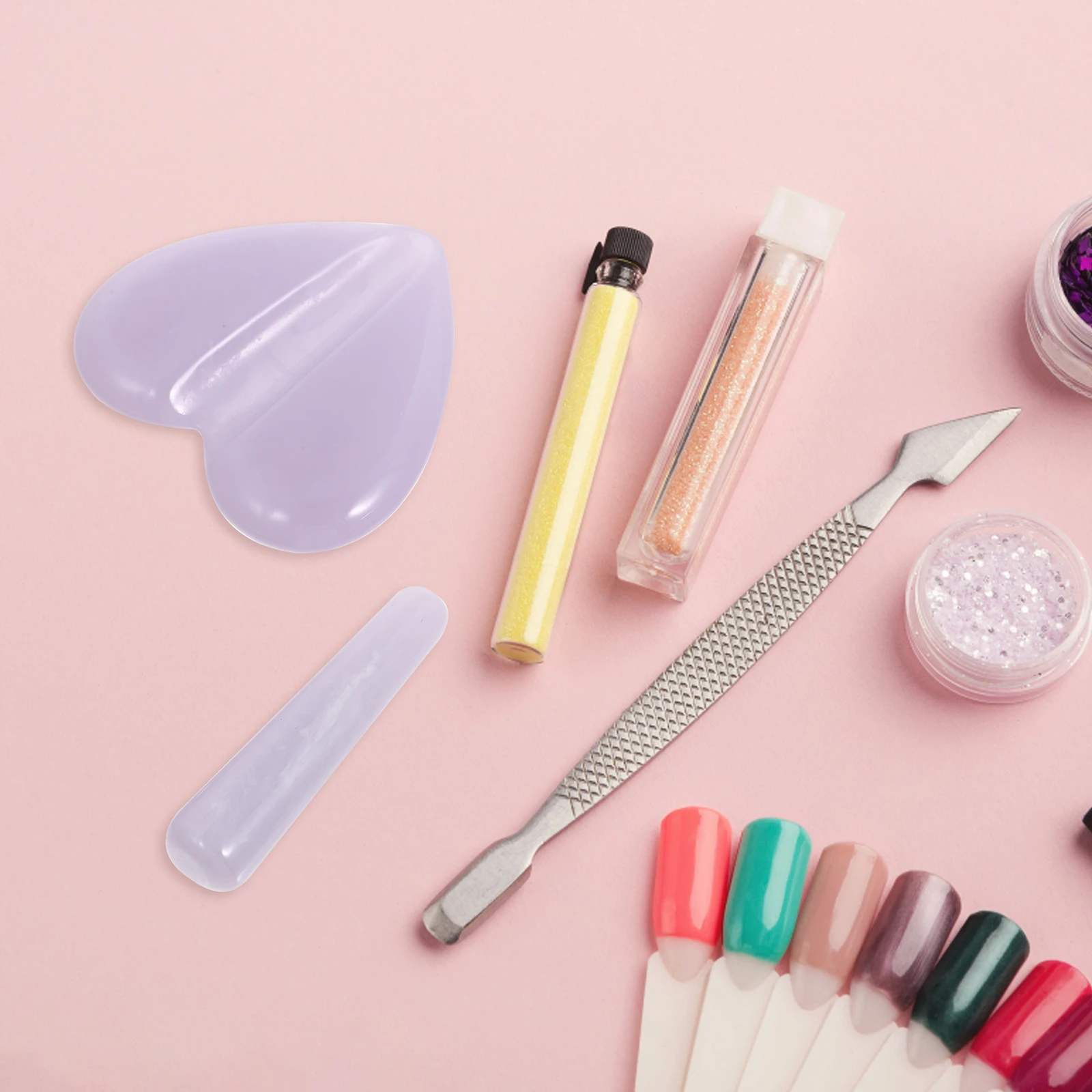 1Pcs Reusable Nail Embossed Mold with Adjustable Metal Frame for DIY Manicure Art Curved Design Nail Tool Kit for Women