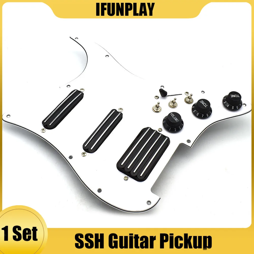 SSH محملة مسبقا لوحة خدش لفائف تقسيم 2 هامبوكر صغير + 4 لفائف بيك جارد بيك اب مع قطعة واحدة تبديل بيك اب