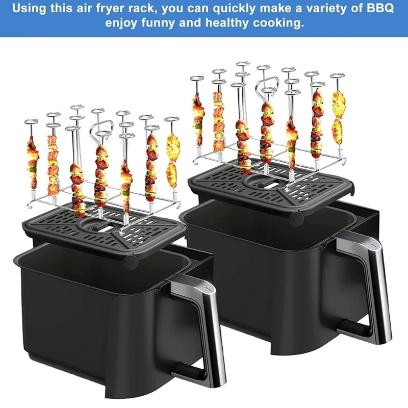 Convenient Dehydrator Stand Air Fryers Grilling Stands Skewer Stand Dehydrator Holder Stainless Steel Material for DZ201