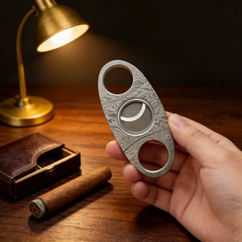 Classic Stainless Steel Cigar Cutter Sharp Manual Tool Premium Smoking Accessory Ideal Christmas Gift for Men