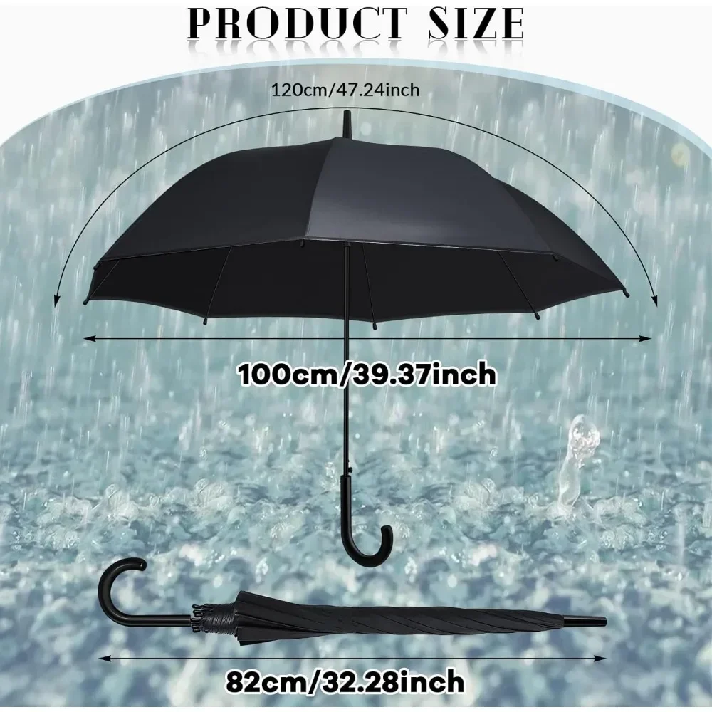 12 Pack Clear Umbrella Wedding Style Stick Umbrellas Large Canopy Windproof Transparent Stick Umbrellas Wedding Rain