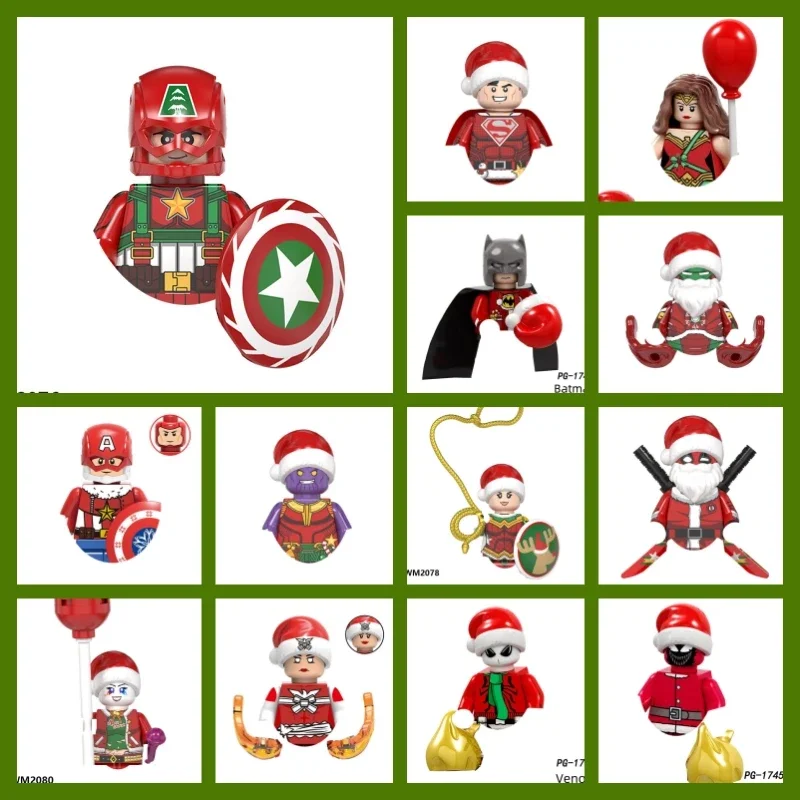 

Marvel Christmas collection Building Blocks Hero Anime Bricks Dolls Mini Action Toy Figures Assemble Blocks Children Gifts