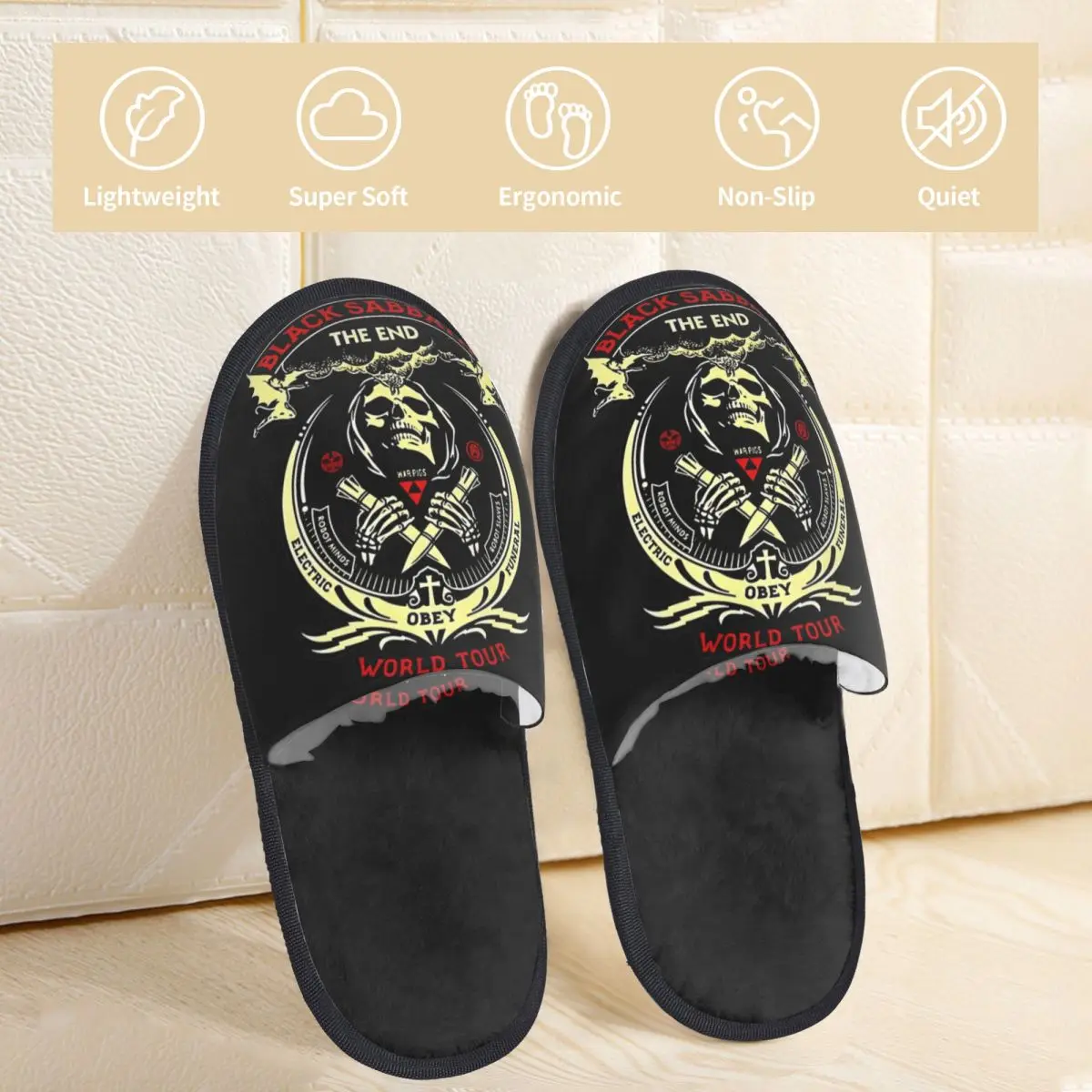 Black Sabbaths Slippers for Woman Man Home Shoes Soft Indoor Slippers