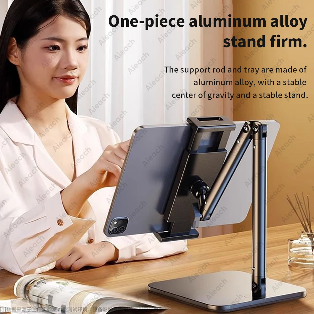 Tablet Stand Holder 15 in Adjustable Long Metal Flexible Arm for 4.7-13 in Phone iPad Stand Ergonomic Desktop Holder Multi-Angle image 4