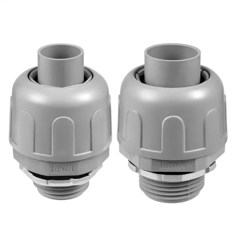 652F 20Pieces 1/2Inch Liquid Tight Connectors Without Metallics Nylon Electrical Conduit Fittings 180 Degree Straight