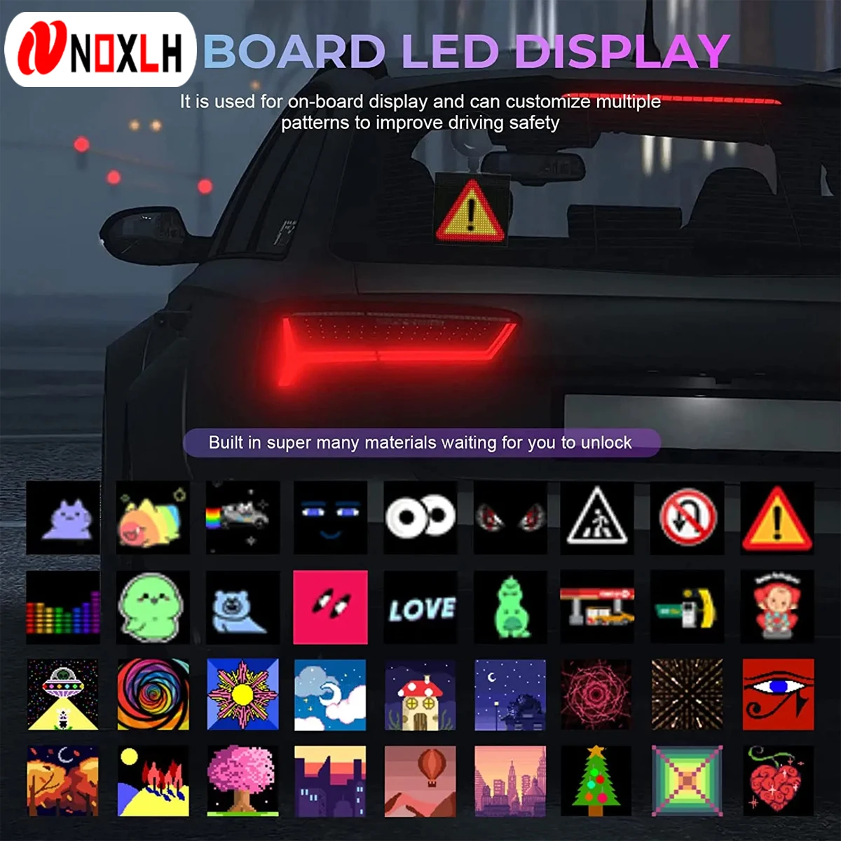 

Умный светодиодный дисплей, заднее стекло автомобиля, Bluetooth, управление через приложение, «сделай сам», забавная Пиксельная панель для выражений, фотография, граффити, прокрутка текста