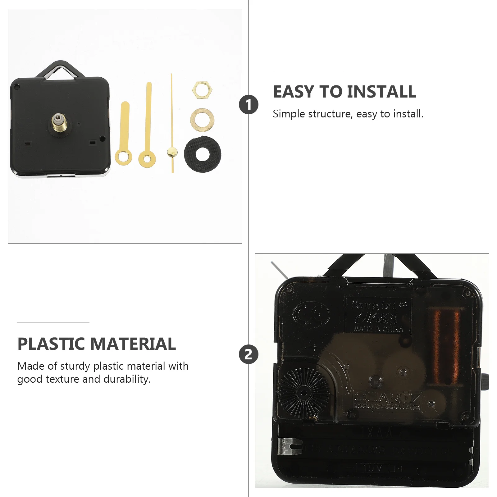 

1Set Wall Clock Movement Kit Strong Texture Precision Workmanship Clock Mechanism Replacement Set for DIY Repair and Assembly