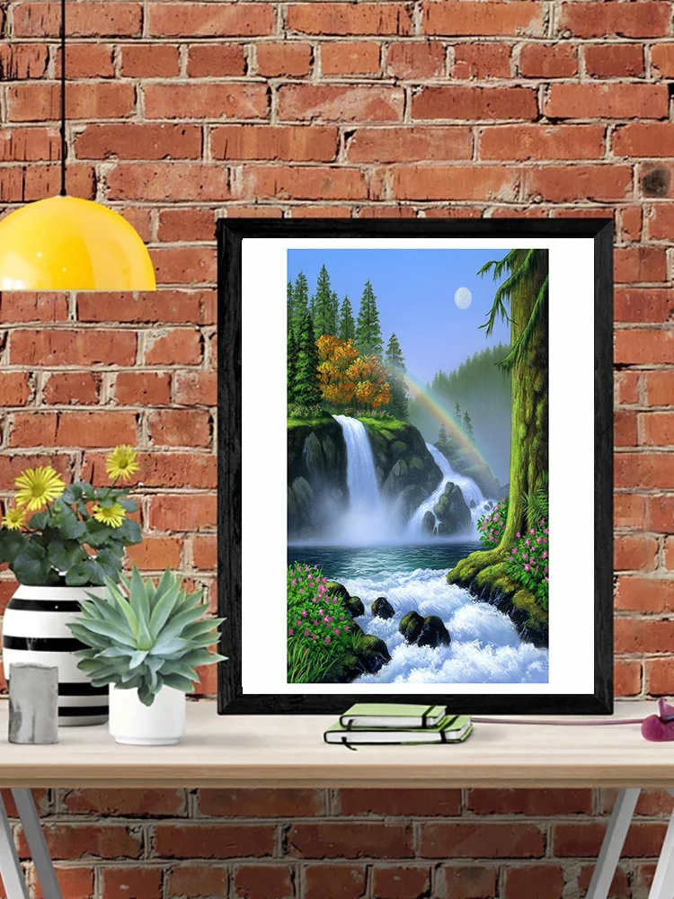 

DIY-5D Diamond Falls Scenery 9 Splice Set Full Diamond Embroidery Mosaic Picture Closed