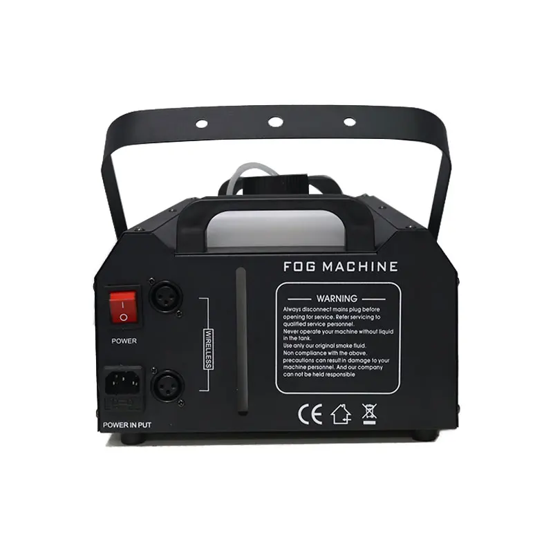 2000W RGB Smoke Machine 9 LEDS 15m Spray Distance Manual & Remote Control Fog Machine for Halloween Christmas Wedding Party Stag