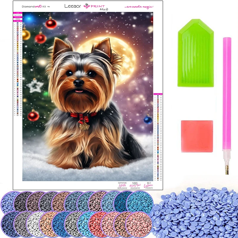 Christmas Tree Diamond Painting Animal Squirrel Dog Cartoon Full Round Diamonds Mosaic Snow Scene 5D Decor New Product Launched