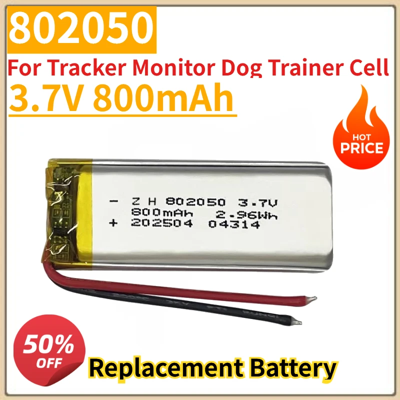 

High Quality New 802050 3.7V 800mAh Lithium Replacement Battery for Tracker Monitor Dog Trainer Cell