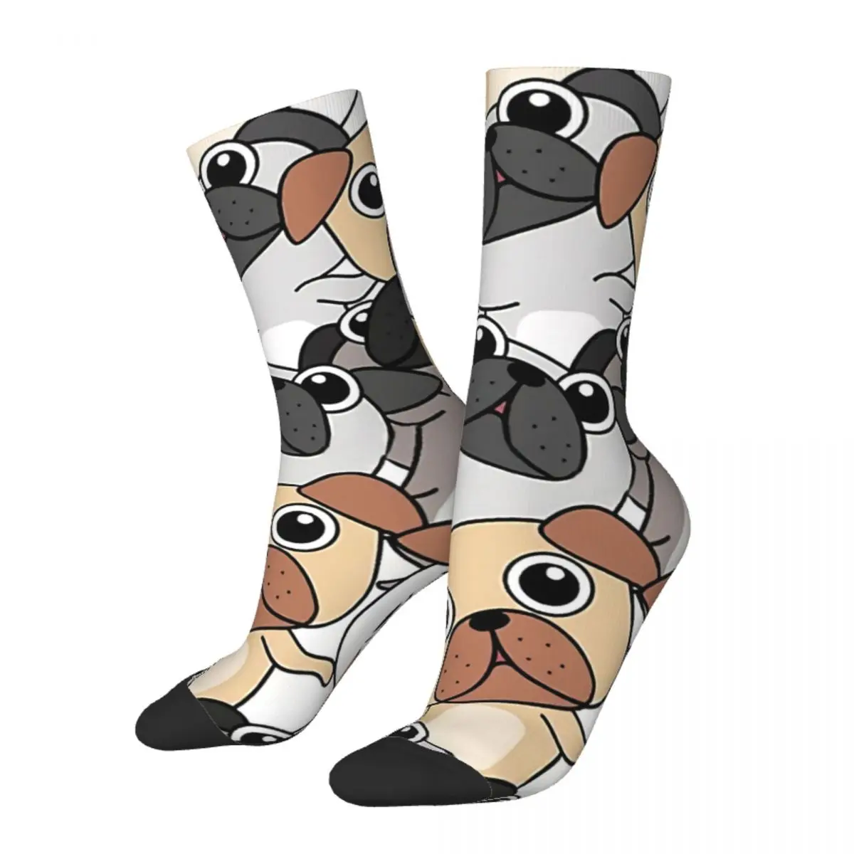 

Vintage Pug Dog Art Pugs Puppy Funny Cute Dogs Crazy Men's Socks Unisex Dogs Design Harajuku Pattern Printed Funny Crew Sock