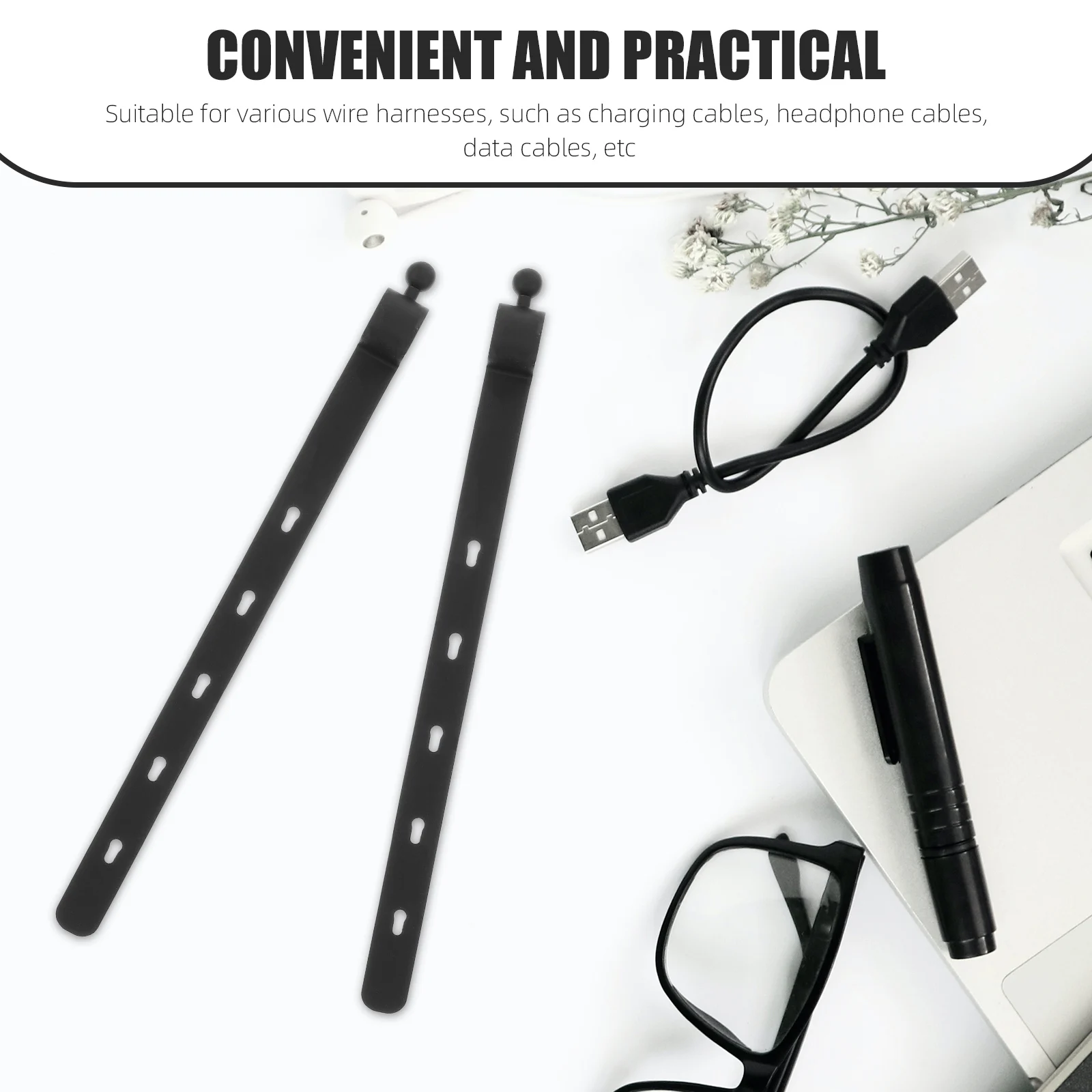 

10pcs Cable Ties Reusable Wire Wraps Cord Keepers Desk Tidy Home Office Durability Practical Easy Open Close