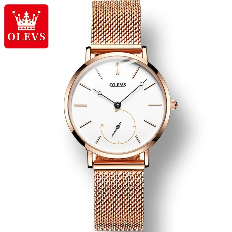 

OLEVS 5190 Quartz Fashion Watch Round-dial Stainless Steel Watchband