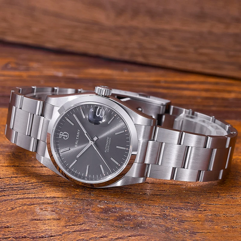 Baltany Heren Automatisch Horloge 36mm Mechaical Horloge Saffier Duiker 10ATM Waterdicht C3 Lichtgevende NH35