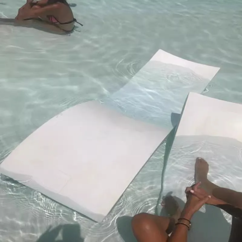 

XGC Sun Loungers & Silla Playa Set of 2 Outdoor In-Pool Furniture Designer White Chaise for Water Relaxation Beach Poolside