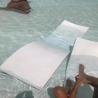 XGC Sun Loungers & Silla Playa Set of 2 Outdoor In-Pool Furniture Designer White Chaise for Water Relaxation Beach Poolside
