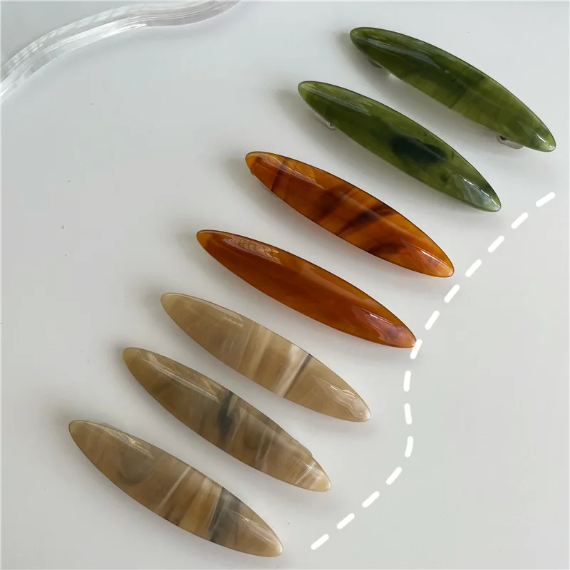 INS wind texture acetic acid texture acrylic one-word clip spring clip temperament simple willow hairpin side clip Korean