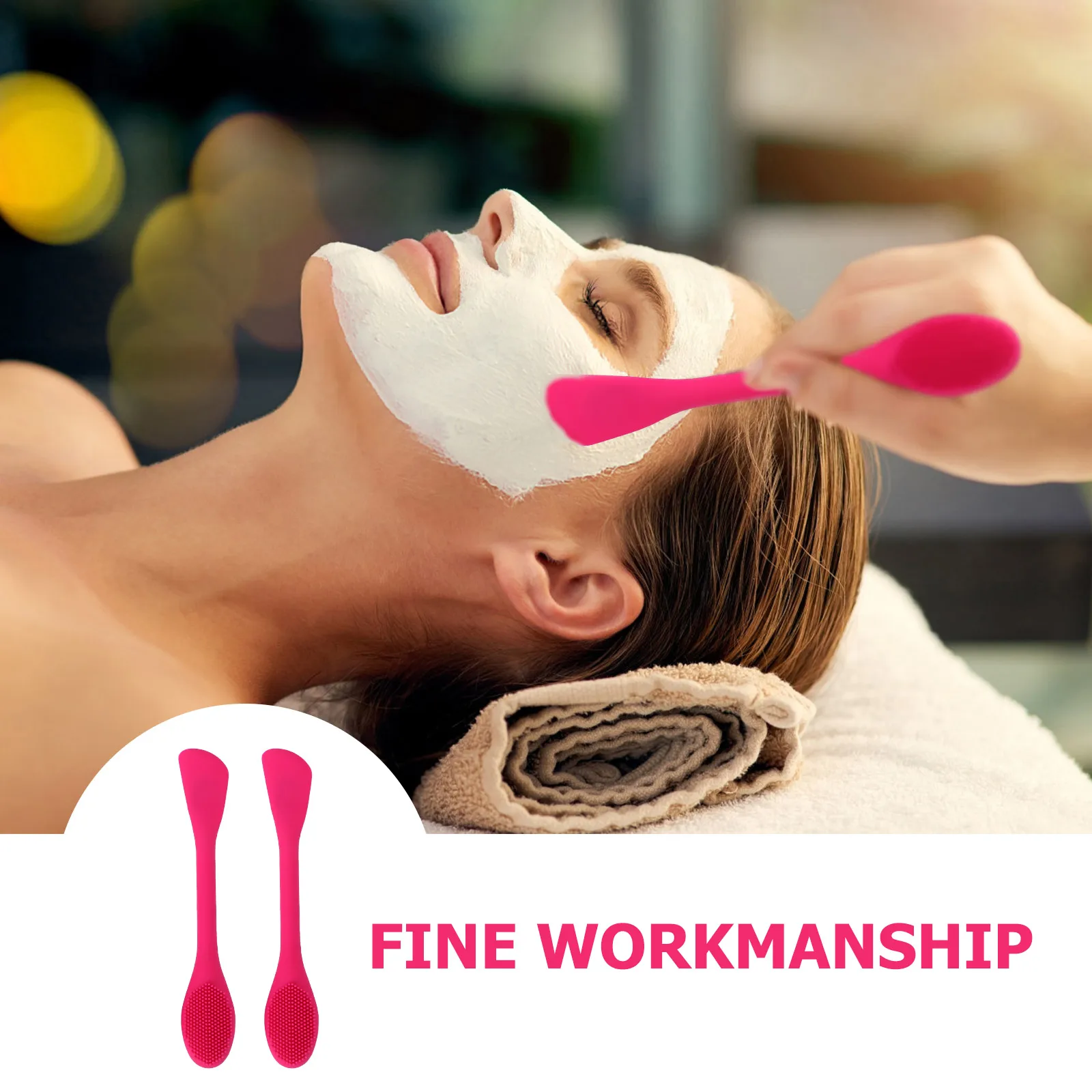 

2pcs Silicone Cleansing Brush Facial Cleaning Mask Double Head Scrubber Non Slip Handle Portable Size For All Skin Types