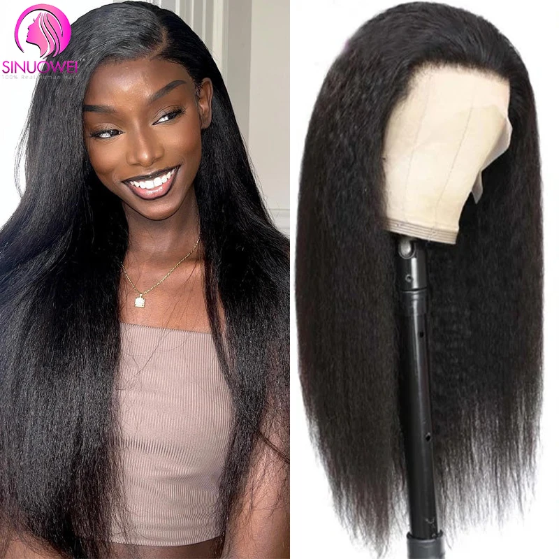 

Kinky Straight Wig 13x6 Lace Front Human Hair Wigs Pre Plucked For Women Brazilian 13x4 Lace Wig Yaki Human Hair Wigs Remy Hair