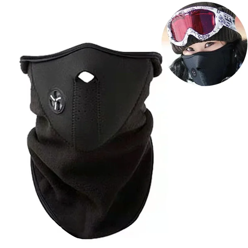 Winter Thermal Half Face Mask Windproof Dustproof Breathable Polar Fleece Cover for Cycling Motorcycle Ski Enthusiasts