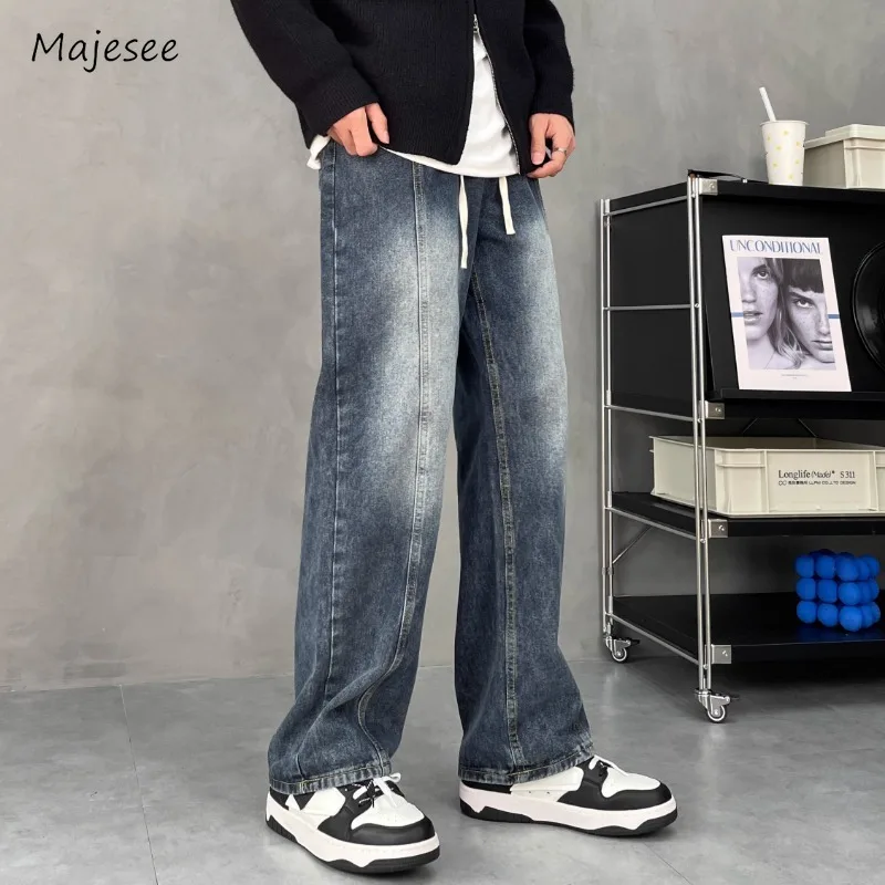 

S-3XL Jeans Men Handsome Spring Summer Chic Loose All-match Boyfriend Korean Style College Trousers Basic New Denim Clothes Cozy