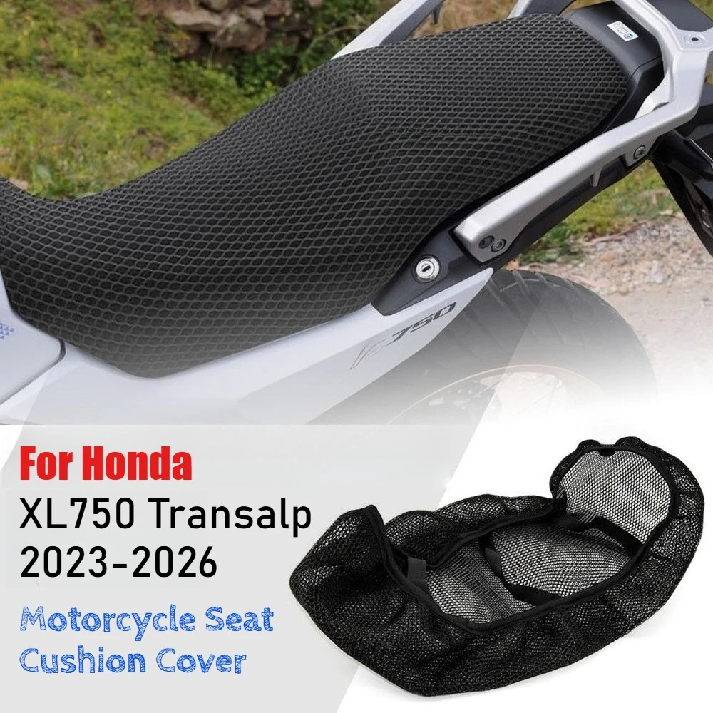 For Honda XL750 Transalp 750 XL 2023-2026 Motorcycle Seat Cover 3D Mesh Fabric Breathable Cushion Cover Sunproof Seat Protect
