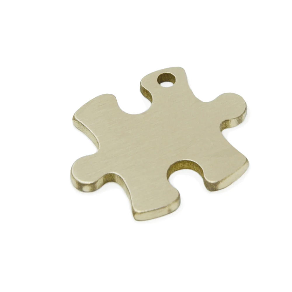 

10pcs Brass Puzzle Blanks for Metal Stamping and Engraving Dog Collar Tags 32x25mm