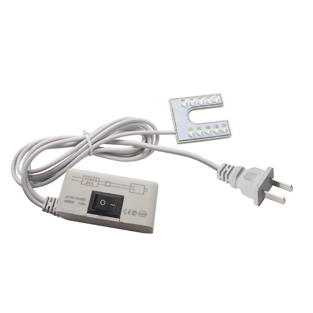 EU/US Plug Sewing Machine Light 10LED U-shaped Lights Working Light With Magnets Base AC 110-265V Industrial Table Lamp Studio