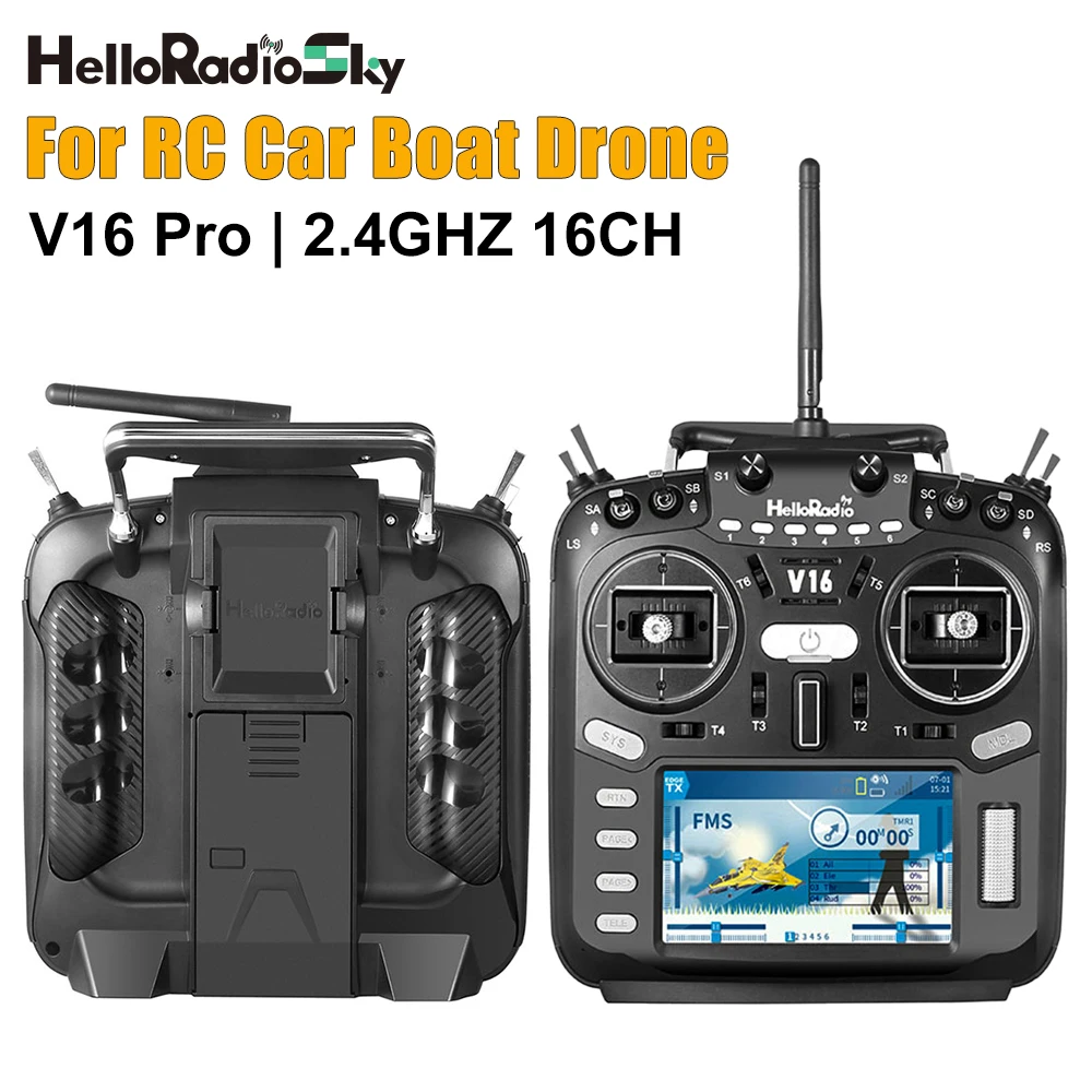 HelloRadiosky V16 Pro Remote Control 2.4GHZ 16CH FPV High-frequency Head EDGTX Touch Screen Crossover Machine Parts for RC Car