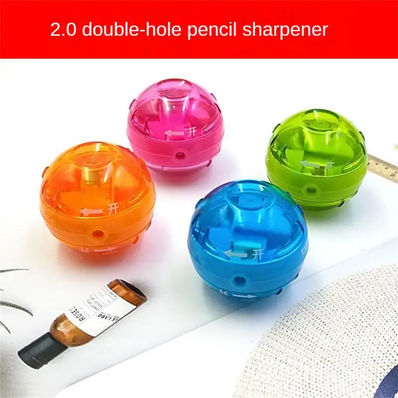 New Mini 2mm Leads Sharpener Portable Sharpener With Magnifying Glass Sharpening Tool Pointer Pencil Sharpener Color Random