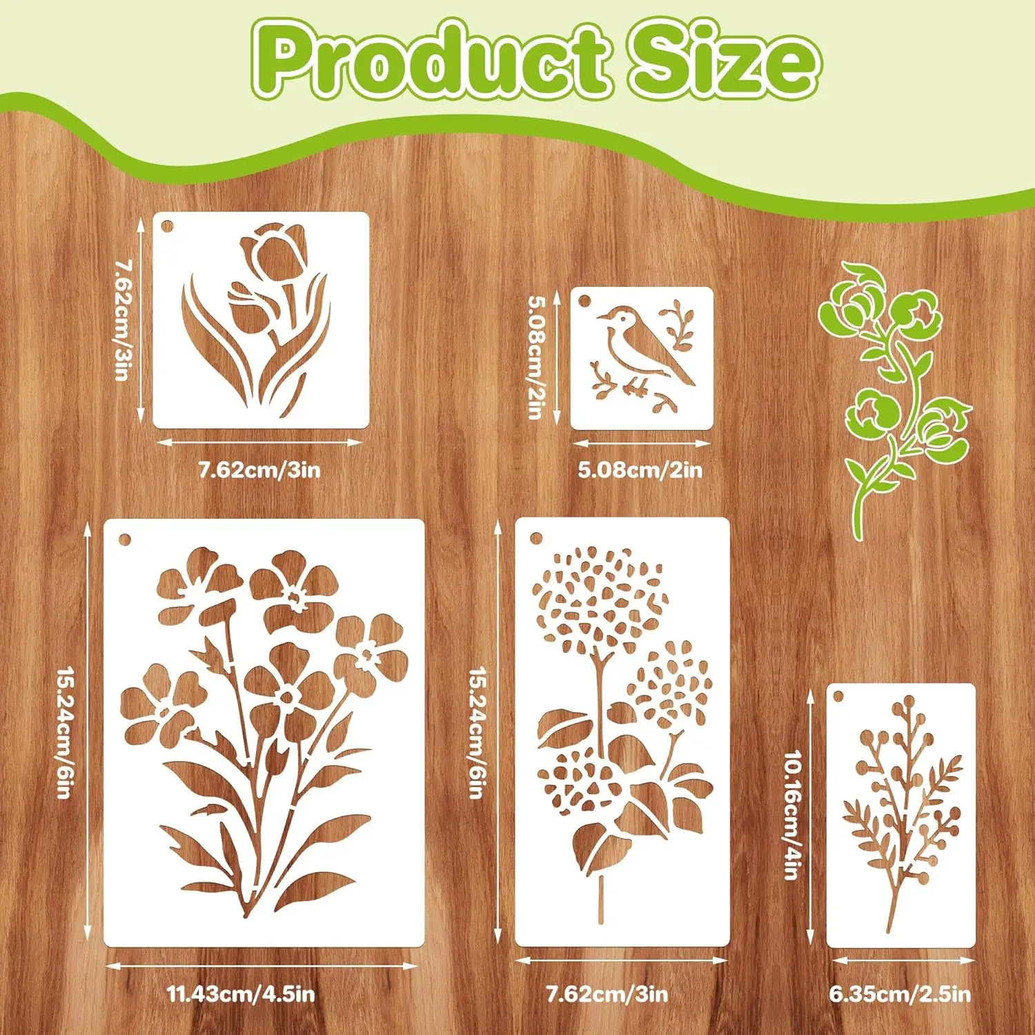 Flower Leaf Wildflower Stencils, 85Pcs Set