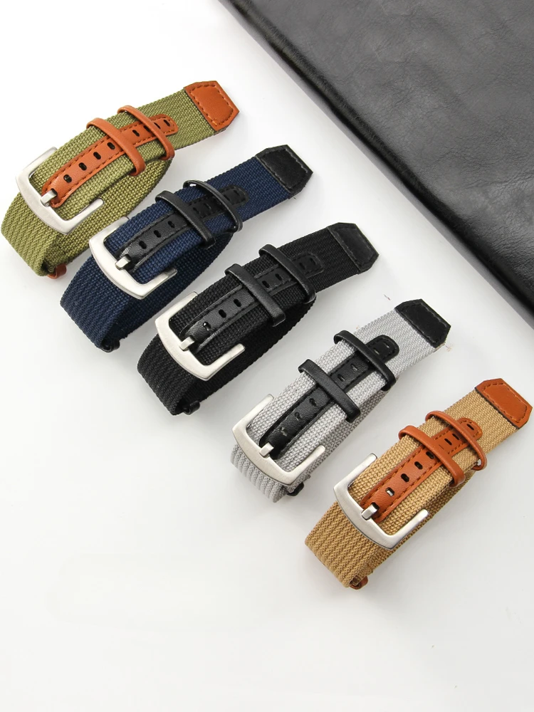 For Hamilton Replace 20 22mm Watch Strap Khaki Navy Cowhide Field Battle with Tool Needle Buckle High Density Knitting Watchband