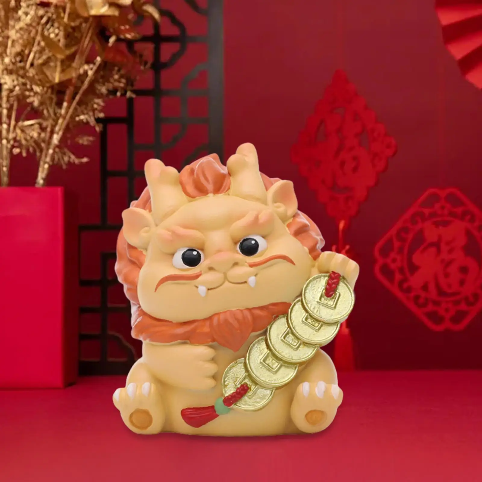 Figura Decorativa de Dragón del Año Nuevo Chino, Hecha a Mano, Realista, Escultura Fengshui