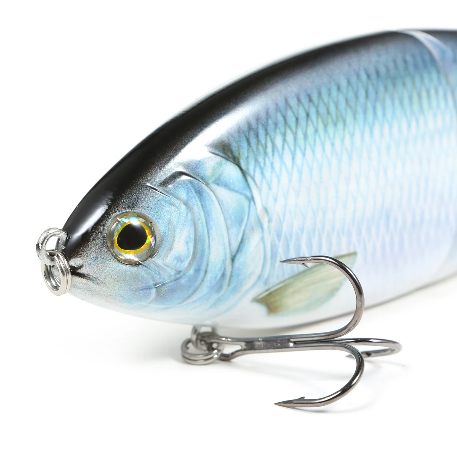 178MM 82G Hard Sinking Glide Bait Trout Seaperch Culter Fishing Lure 3D Eye 5 Colors NO.4 Treble Hook With Soft Tail In Sea Lake
