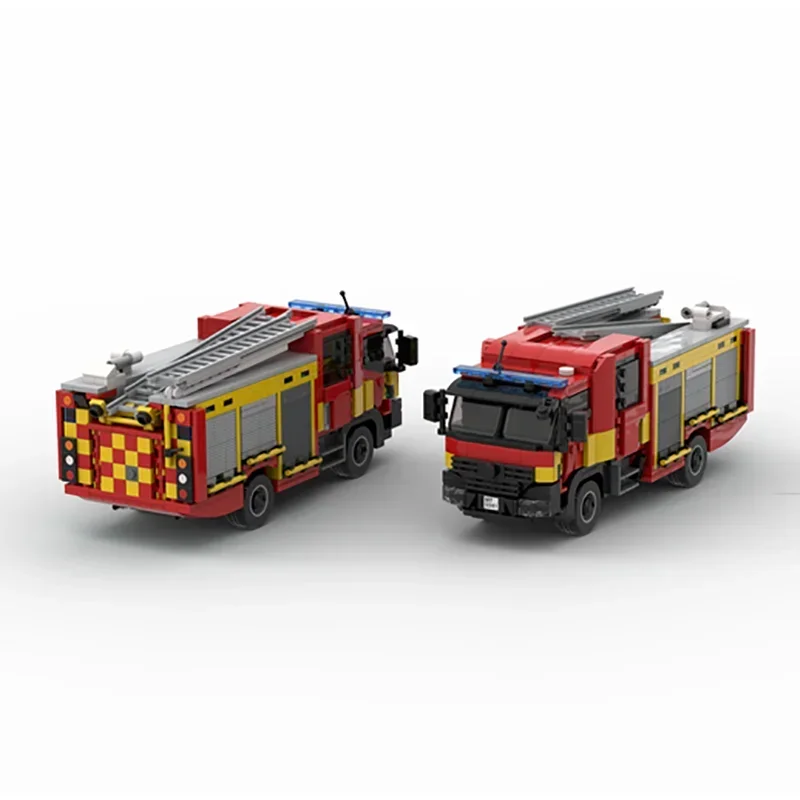 Moc Building Bricks Car Model London Fire Brigade - Mk3 Pump ladder Technology Blocks Gifts Christmas Toys DIY Sets Assembly