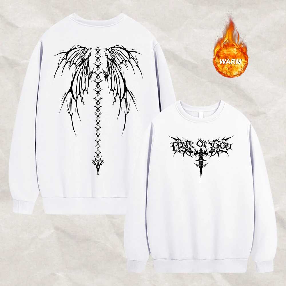 Men's Casual Sweatshirt Trendy Thorn Wing Print Warm Pullover Suitable For Spring Autumn Daily Commute Running And Streetwear