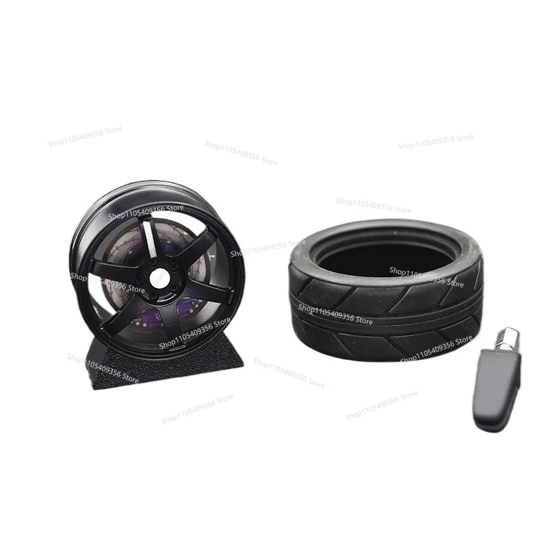 For TE37 Model Car Aromatherapy Rotating Metal Wheel Circle Trend Aluminum Alloy Wheel Ornament