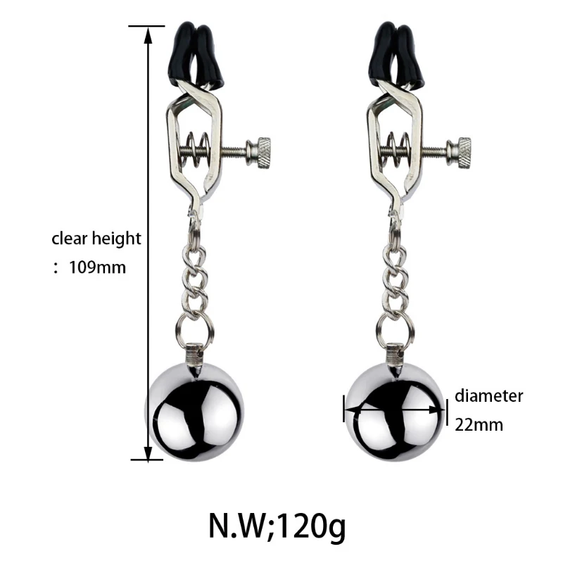 1 Pair Metal Nipple Clip Non Piercing Breast Clamp Nipple Circle Clamps Vaginal Clips Nipple Masturbation Toy Faux Body Jeweller