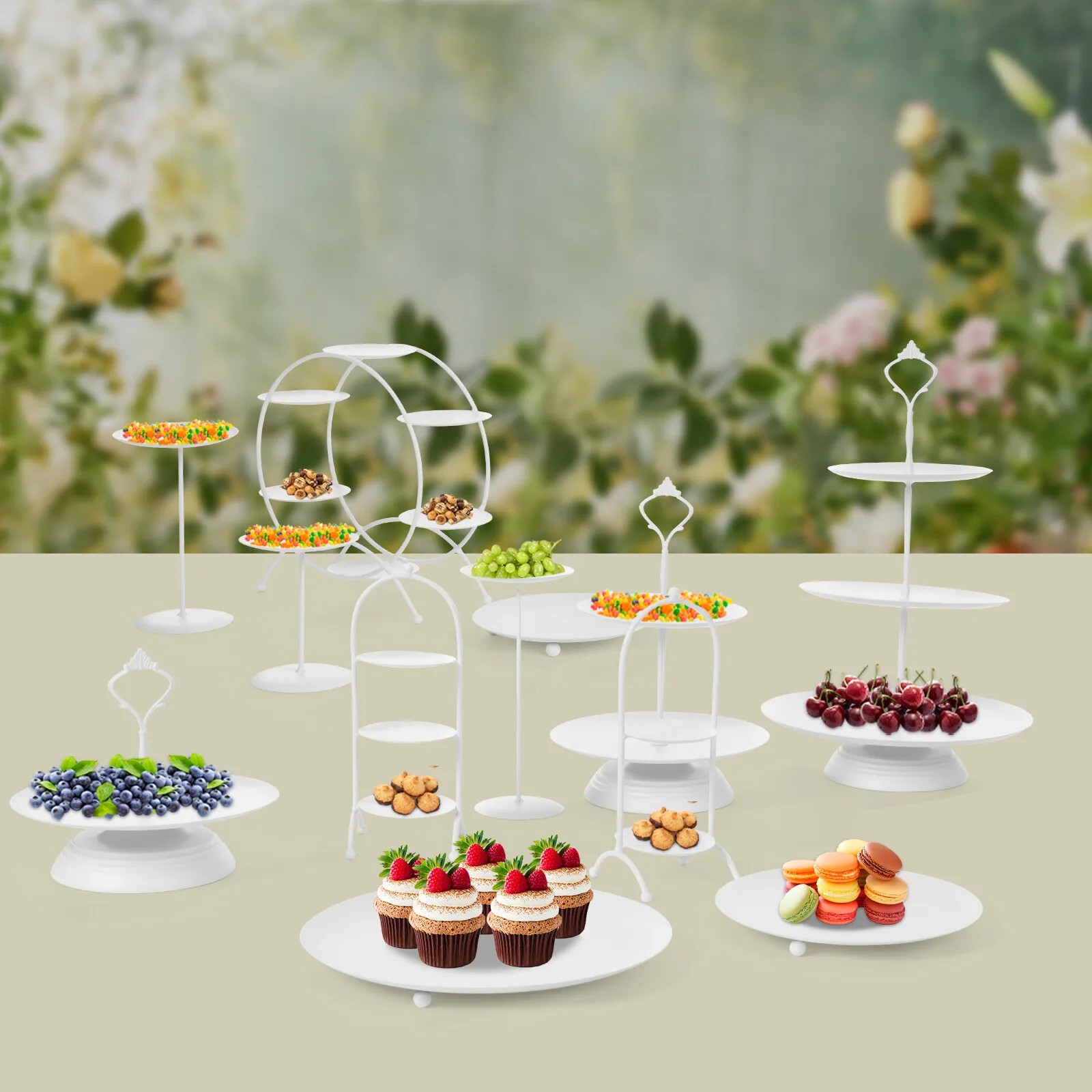 

12 шт. подставка для торта, круглая подставка для десерта, металлическая подставка для кексов, железная подставка для фруктовых закусок