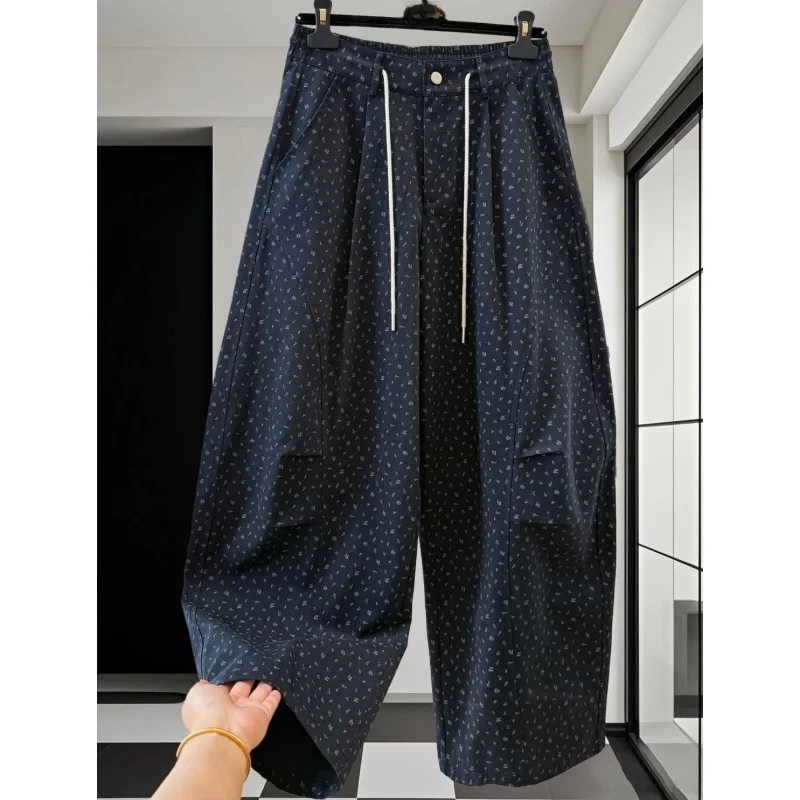 

plus Size 300 Pou Korean Sle Floral Workwear Casual Pants Men's Loose Knife Long Pants Spring Autumn Seasonal New Arrival