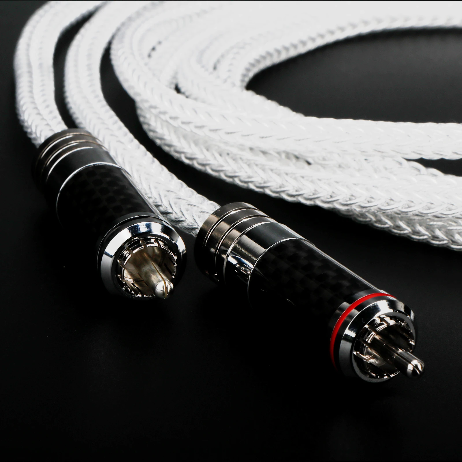 16 Cores Pure Silver RCA Cable Carbon fiber welding free RCA Plug Audiophile for Amplifier CD Player