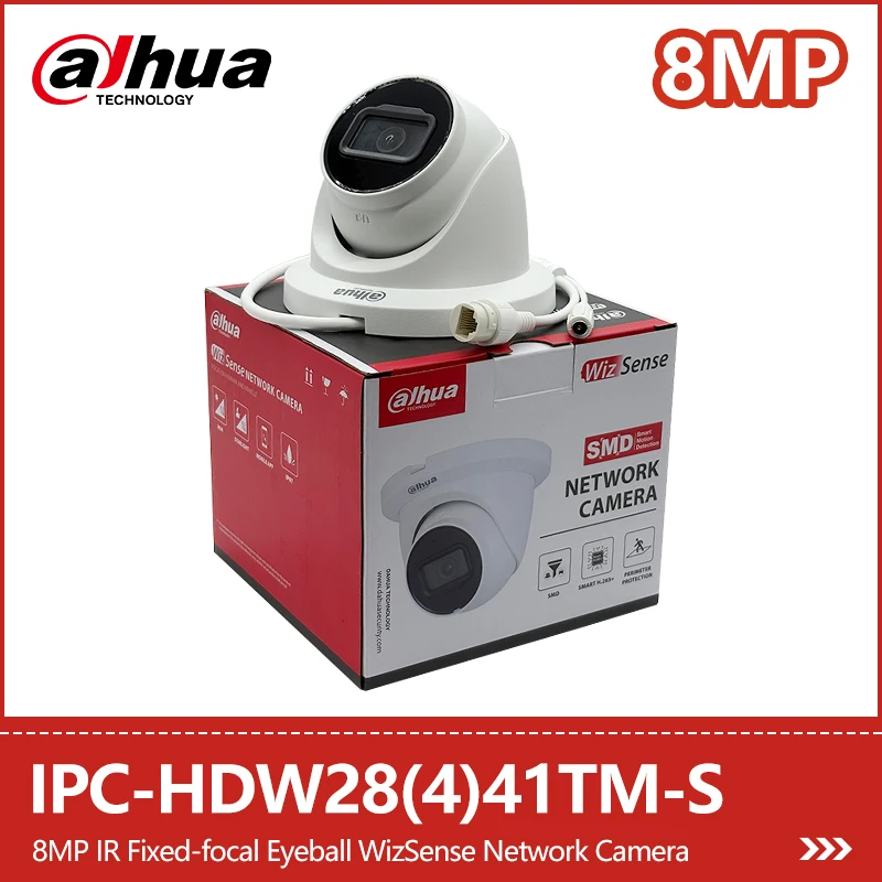 

Dahua 4MP 8MP 4K IR Fixed-focal WizSense IP Camera Human&Vehicle Detection Built in Mic SD Card IPC-HDW2441TM-S IPC-HDW2841TM-S