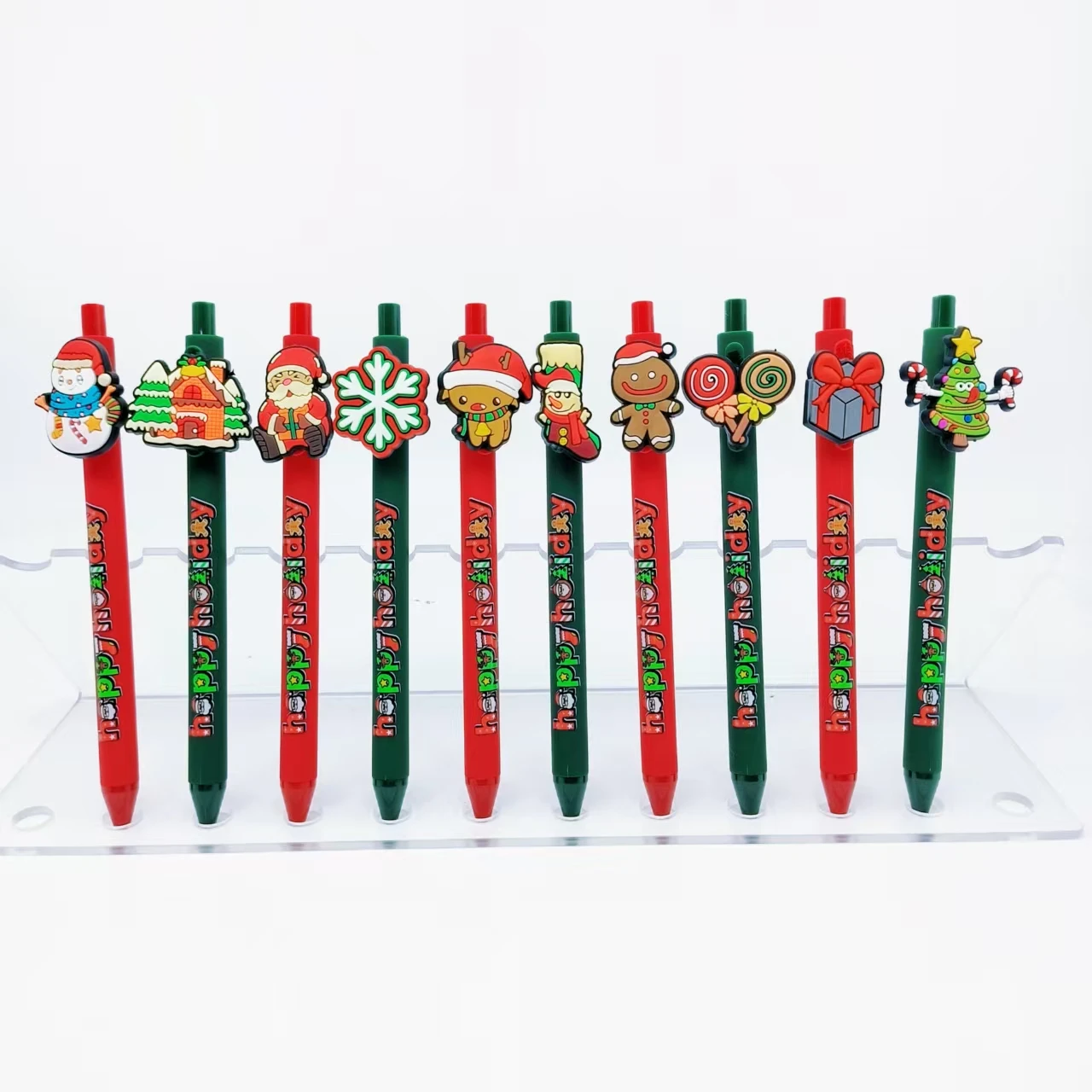 

7pcs/15pcs Christmas Two tone Gold Classic Element Styling Patch Printing Pen Holiday Gift Stationery Retractable Neutral Pen