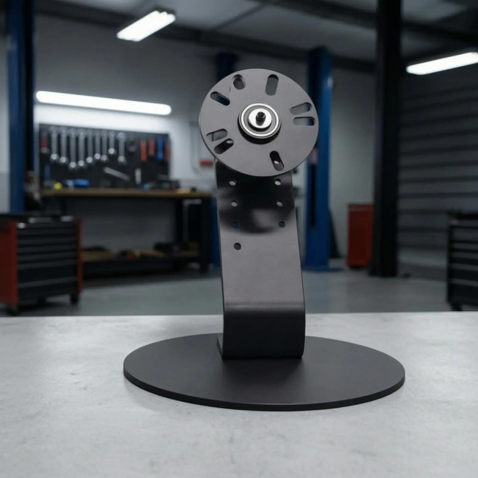 Wheel Hub Brake Disc Display Stand Black Baked-Paint Finish Brake-Disc Display Stand Stable for Automotive Enthusiasts