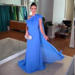 Elegant Chiffon Evening Dresses Long One Shoulder A Line Backless Vestidos De Fiesta Party Dress Wedding Women Customized