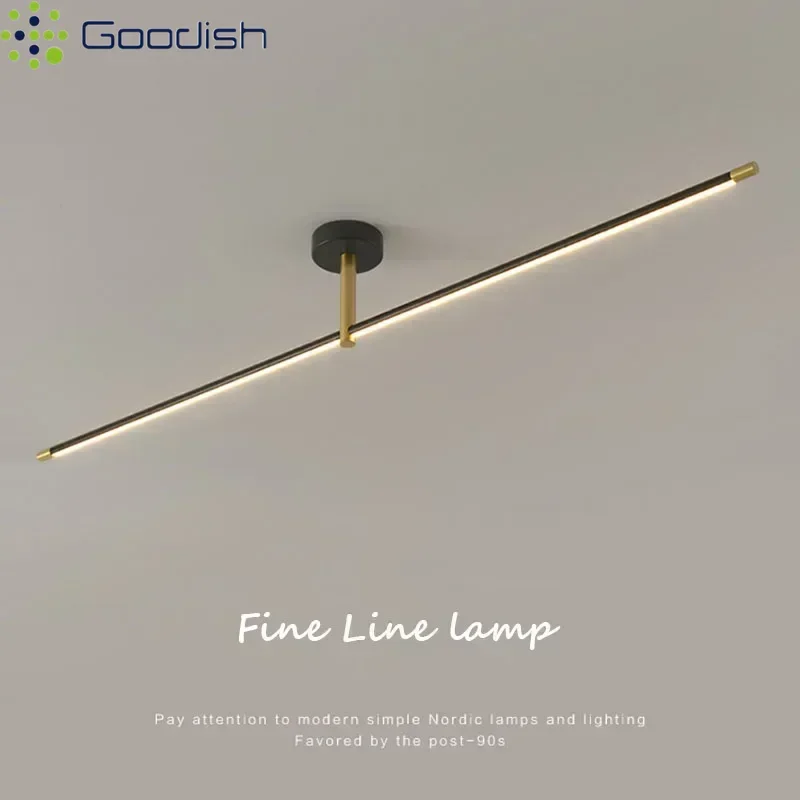 Modern Luxury Nordic Mirror Long Line Aluminum Luminous LED Wall Lamp Art Creative Lights for Bedroom Home Decoration Chandelier