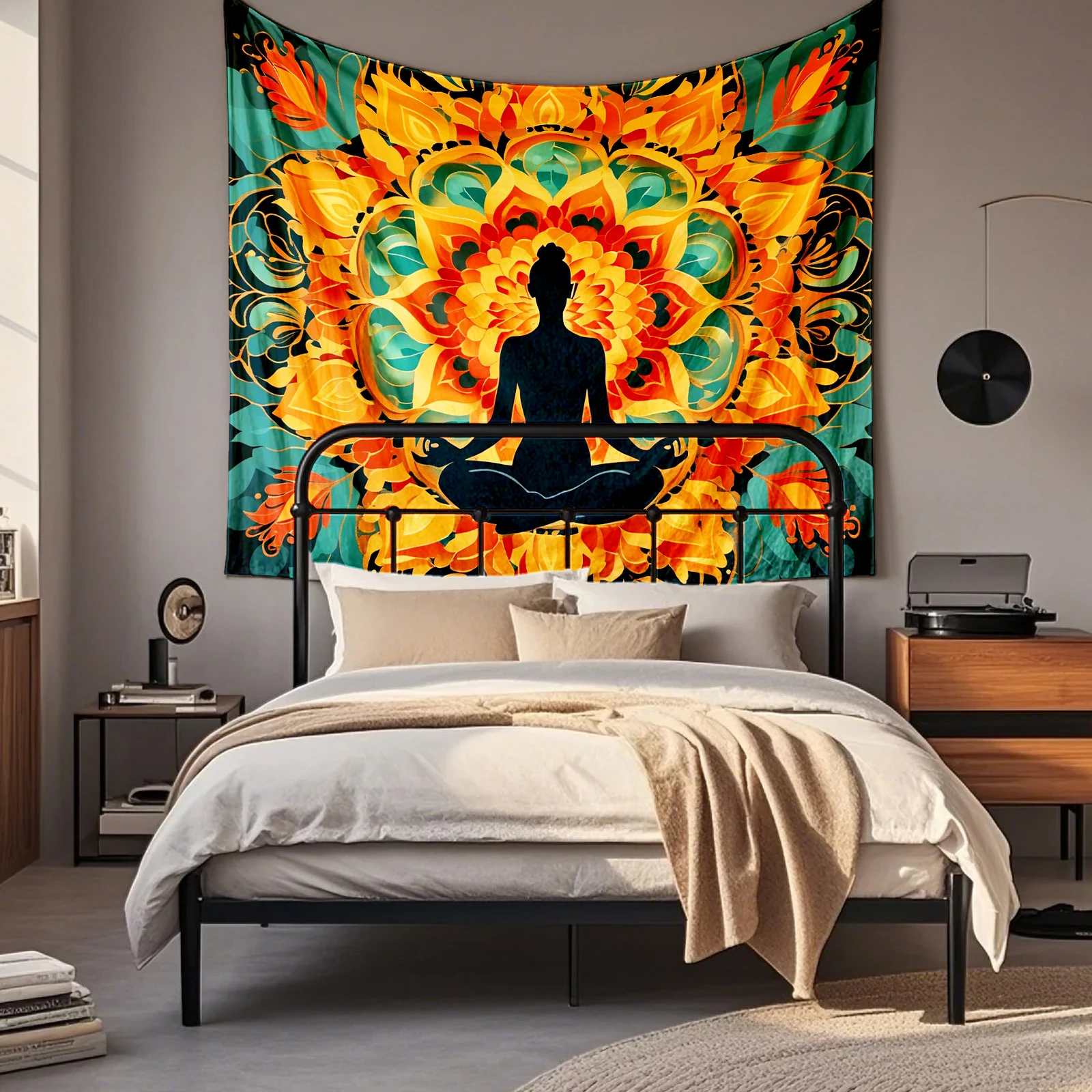 VIKAMA Psychedelic Sun & Moth Tapestry, 6 Assorted Designs, Wall Hanging Art for Bedroom Living Room