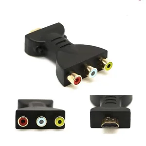 Cabo adaptador HD HDMI para AV 3RCA Lotus Head Vermelho Branco Amarelo/Vermelho Verde Azul Conversor HDMI para Áudio e Vídeo 8 principais vendas cabe vga - №1